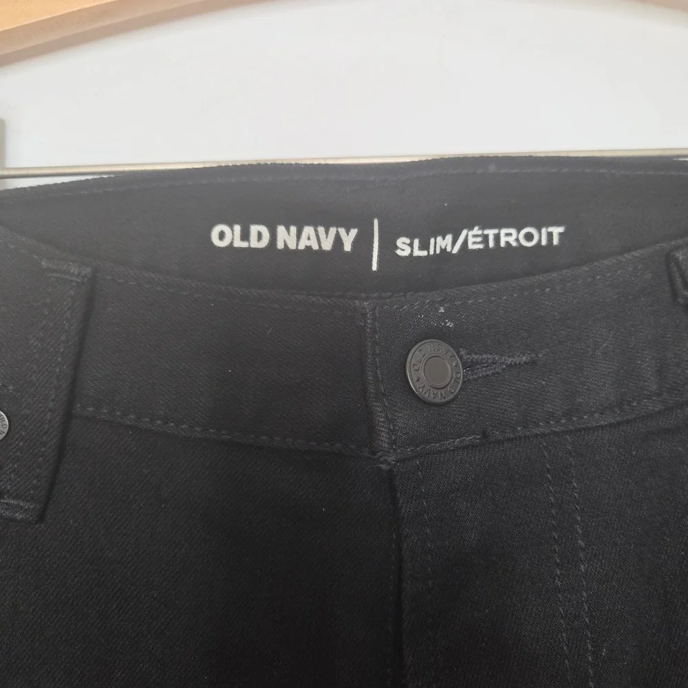 Old Navy Mens Slim Fit Black Jeans 38x34 Stretch Cotton Blend Casual Pants‎